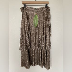 NWT Farm Rio Anthropologie Tiered Midi Sequin Skirt XL